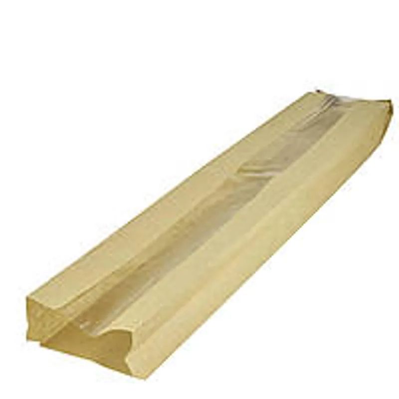 Паперовий пакет з прозорою вставкою крафт 560х100х50 мм