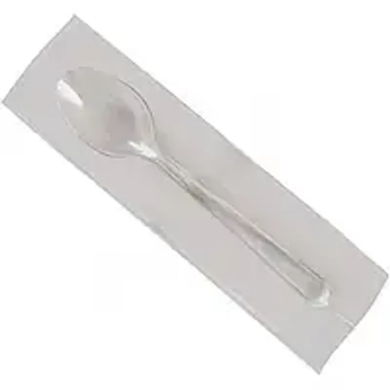 Ложка в индивидуальной упаковке пластиковая десертная 13 см (уп.100 шт) прозрачная