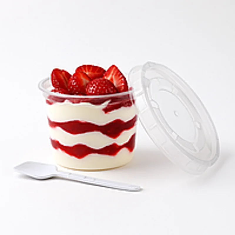 Стаканы десертные с крышкой и ложкой 240 мл 50 шт - упаковка для десертов