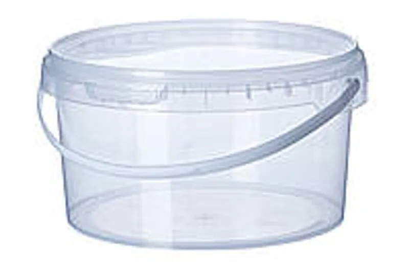 Ведро пластиковое 2.3 л круглое прозрачное с ручкой и крышкой, пластиковые ведра и контейнери