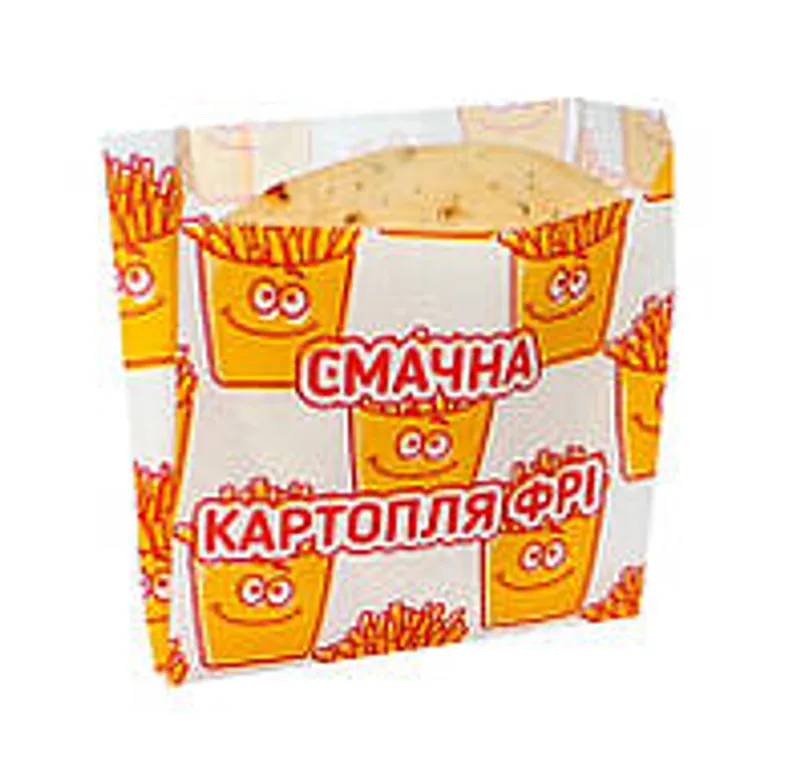Упаковка для картоплі фрі 105х100х50 мм маленька порція (1/уп/1000шт)