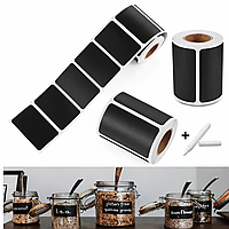 Стикеры - наклейки для организации порядка на кухне 120 шт черного цвета