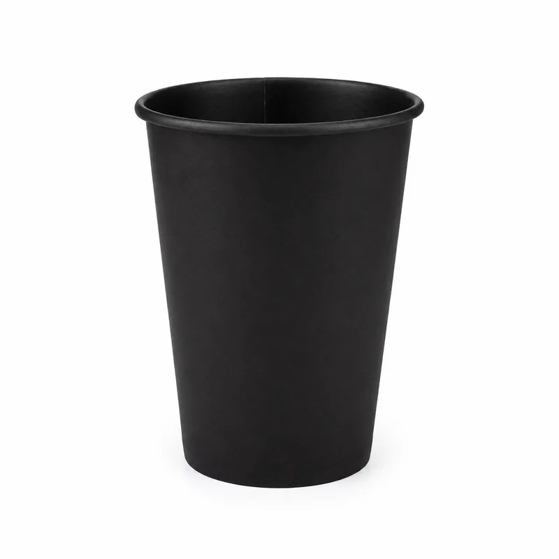 Стакан бумажный черный 340 мл - Total Black  (1/уп/50шт)