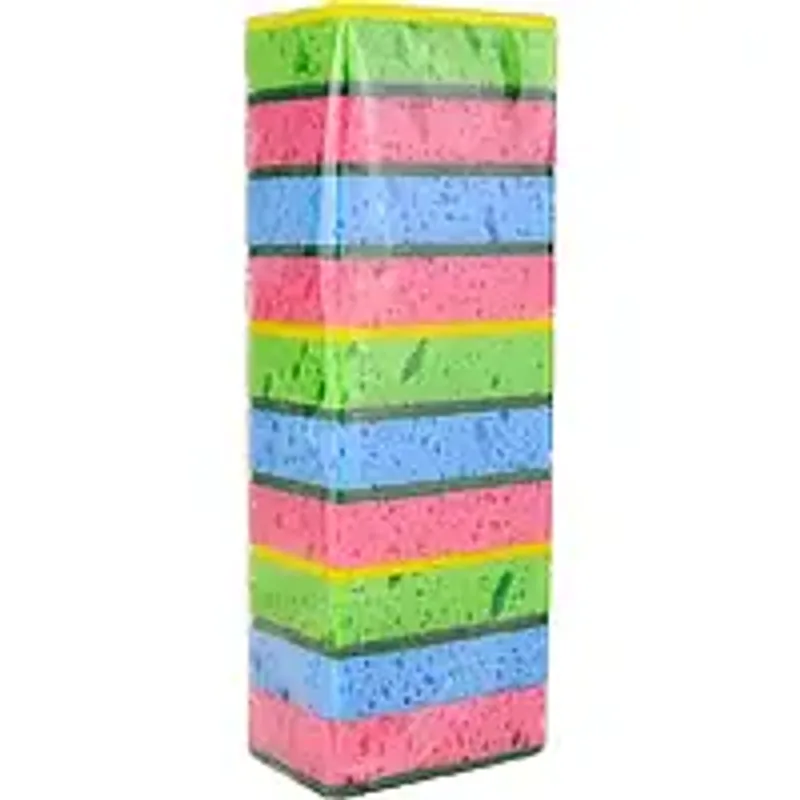 Губки для посуду 10 шт упаковка різнокольорові