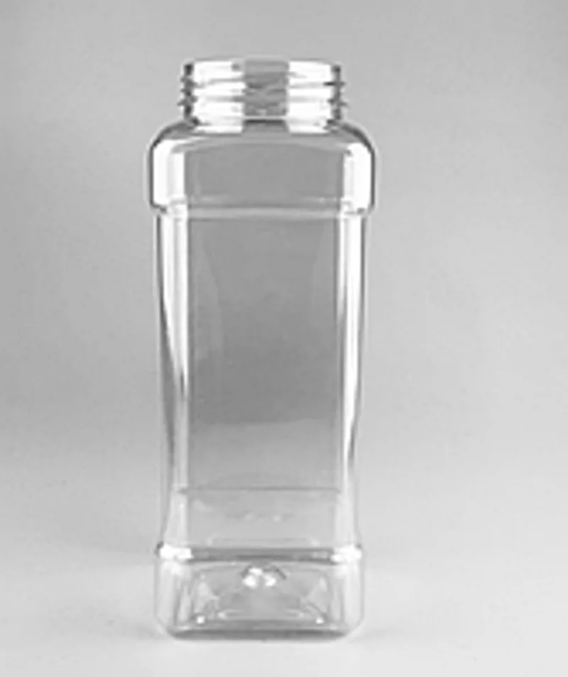 Банка пластикова ПЕТ 1 л квадратна без кришки в комплекті (2йсорт)