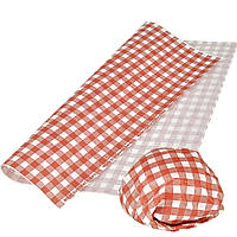 Упаковочная бумага «Гамбургер» красная клетка 300х320мм (500 шт.)