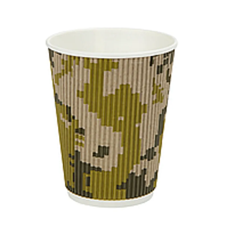 Стакан паперовий гофрований 350 мл Мілітарі Піксель