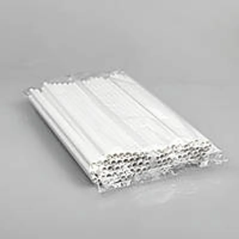 Бумажные трубочки для напитков, 6 мм x 197 мм, белый цвет, 100 шт.