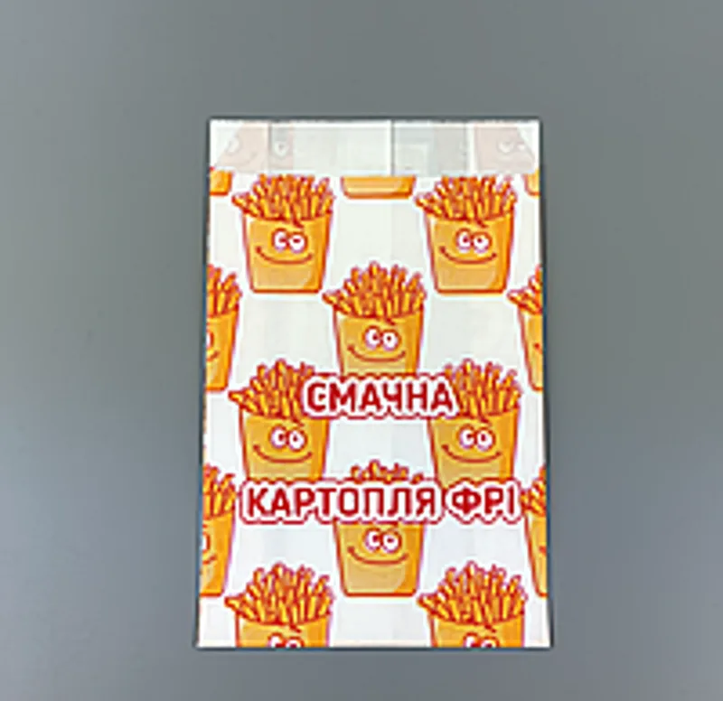 Упаковка для картоплі фрі 160х100х50 мм велика порція 250 гр 1000 шт