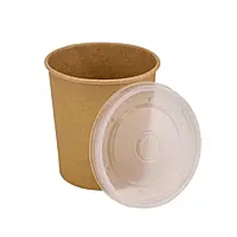 Супник крафт с крышкой 470 мл 25 шт, упаковка для доставки еды