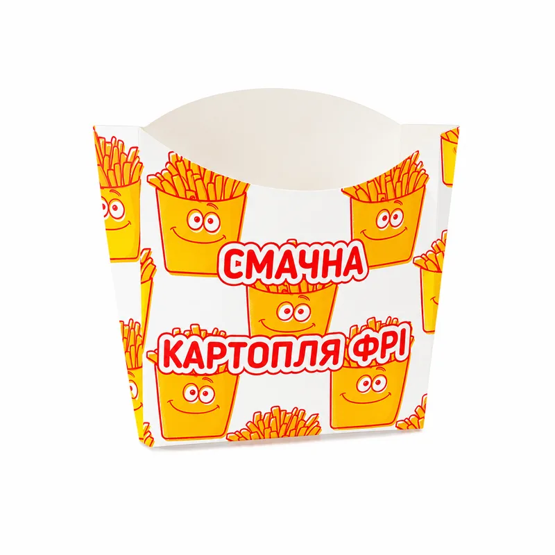 Упаковка для картоплі фрі 105х100х50 мм маленька порція (1/уп/1000шт)