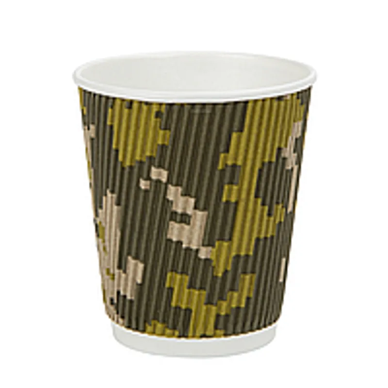 Стакан паперовий гофрований 180 мл Мілітарі Піксель