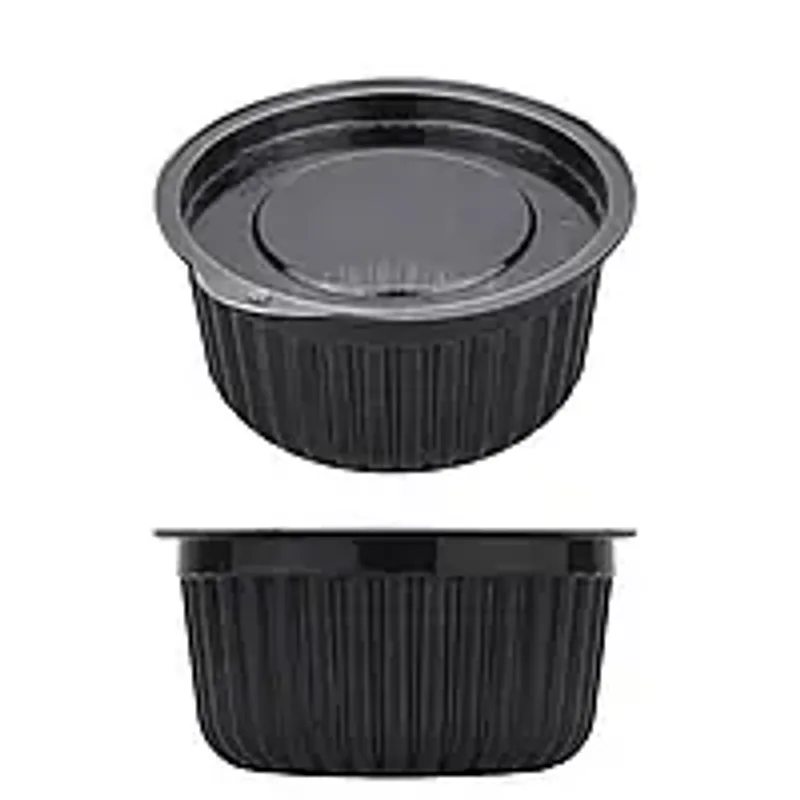 Соусник черный с крышкой пластиковый 50 мл (упаковка 100 шт)