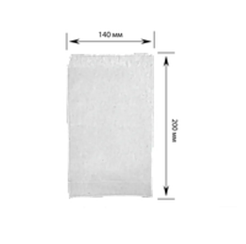 Бумажный пакет уголок белый жиростойкий 200х140 мм