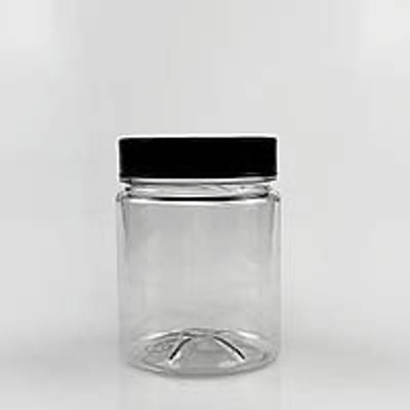 Пластикова банка 200 мл тубус з черной кришкой 63 мм (1/уп/10шт)