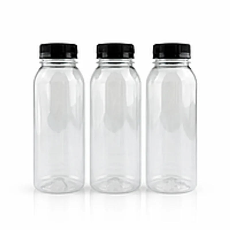 Пляшка пет 330 мл з кришкою 38 мм (1/уп/25/шт) з чорною кришкою