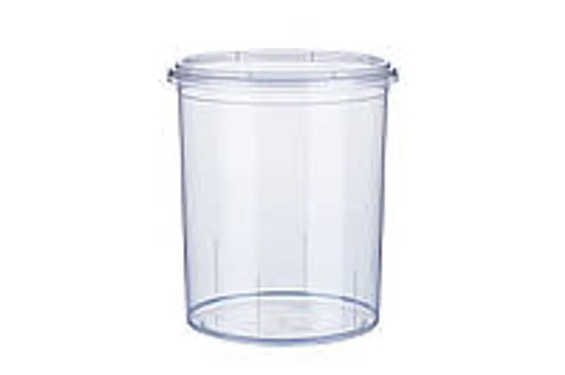 Стакан пластиковий 1 л з кришкою преміум прозорий, для продуктів та кисломолочних продуктів, шт