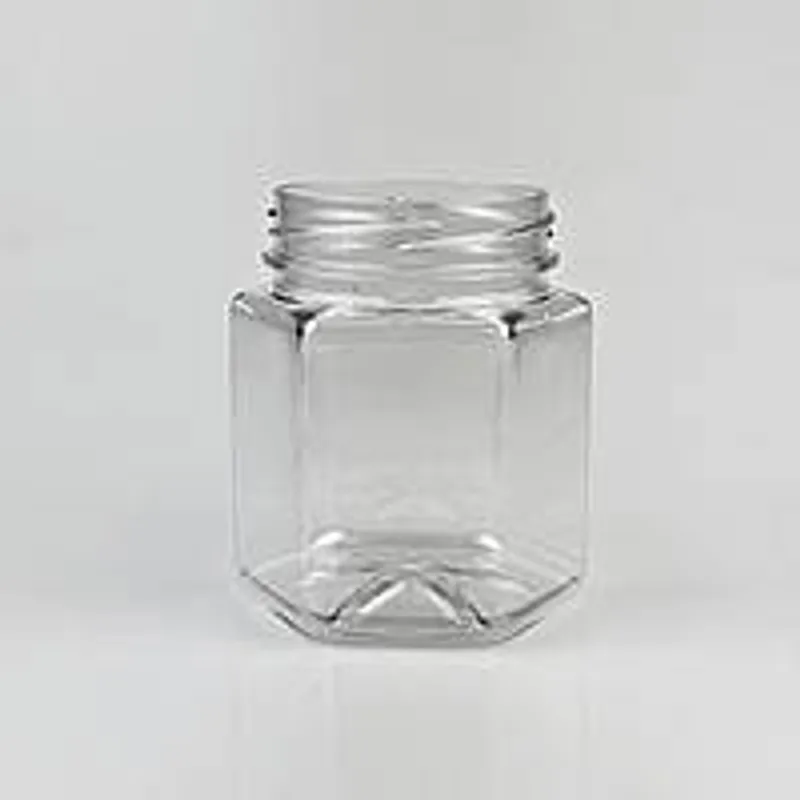 Пластиковая банка 250 мл шестигранная под крышку 63 мм