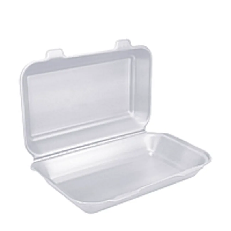 Ланч-бокс из полистирола 270х145х70 с откидной крышкой белый 25 шт