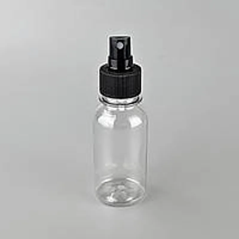 Флакон прозорий з чорним кнопковим-розпилювачем, об'єм 100 мл  в роздріб та гурт