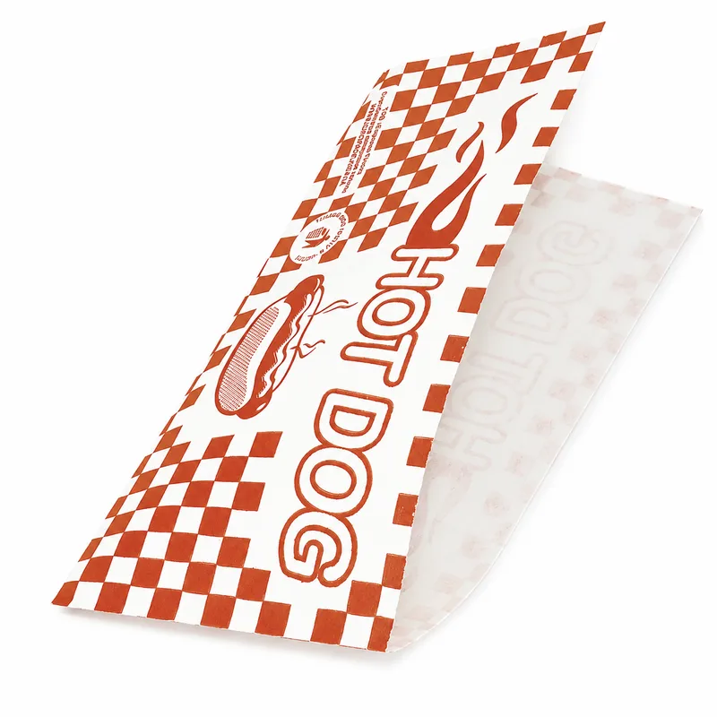 Бумажный пакет уголок Hot dog красная клетка 200х85 мм (500 шт.)
