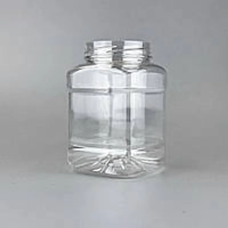 Пластиковая банка квадратная 500 мл под крышку 63 мм, прозрачная банка ПЭТ