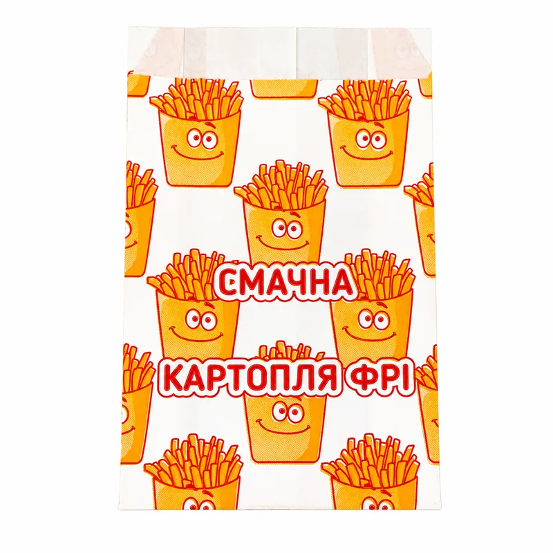 Упаковка для картошки фри 160х100х50 мм большая порция 250 гр 1000 шт
