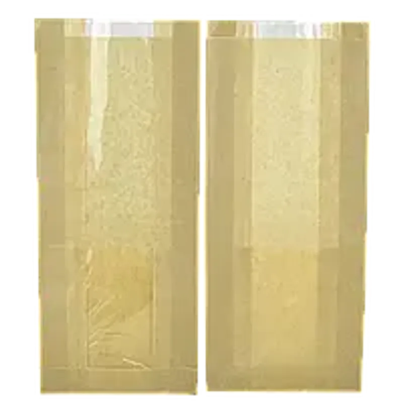 Бумажный пакет с прозрачной вставкой крафт 240х120х50/40 мм