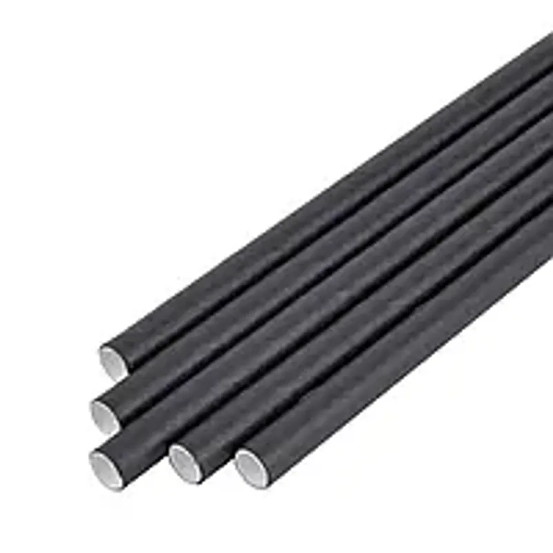 Паперові трубочки для напоїв, 6 мм x 197 мм, чорний, 100 шт.