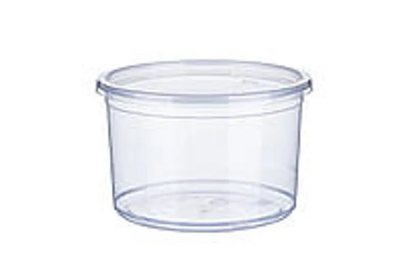 Стакан пластиковий 0,5 л з кришкою преміум прозорий, для продуктів та кисломолочних продуктів, шт