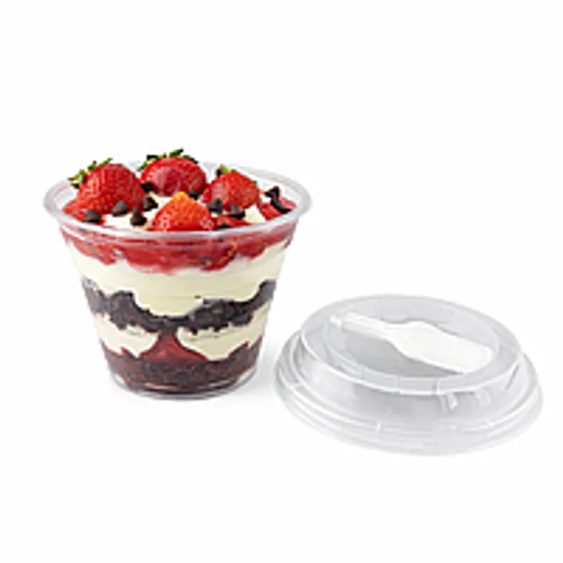 Стаканы десертные с крышкой и ложкой 280 мл 50 шт - упаковка для десертов