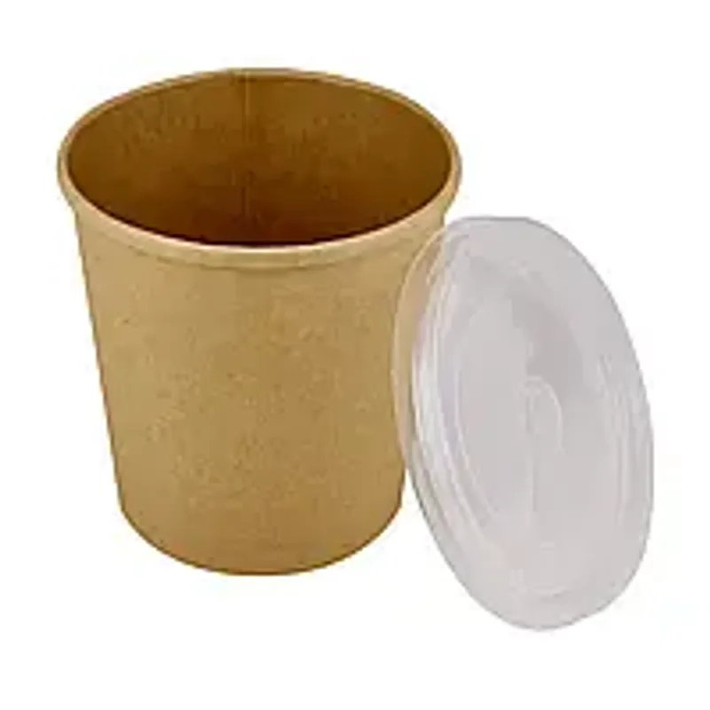 Супник крафт з кришкою 350 мл 25 шт, упаковка для доставки їжі