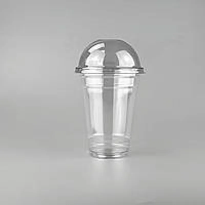 Купольні стакани з кришкою 420 мл (1/уп/50 шт), купольні пластикові стакани для літніх напоїв та десертів