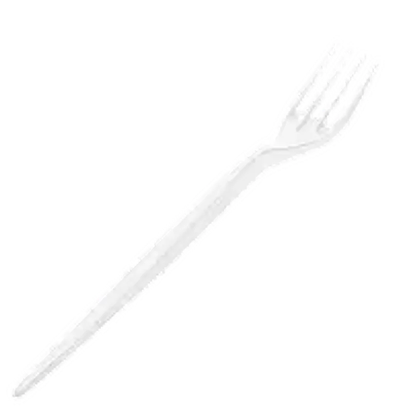 Виделка одноразова пластикова біла 17 см