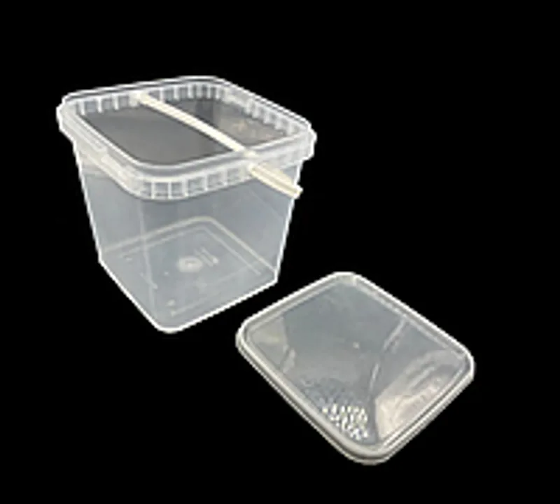 Ведро 3,0 л квадратное прозрачное с ручкой, пластиковые ведра и контейнеры