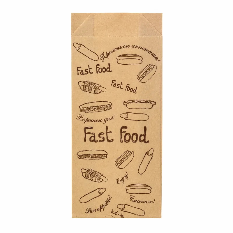 Упаковка для французского хот-дога серия "Fast - Food" 160х70х40 ( уп.1000 шт)