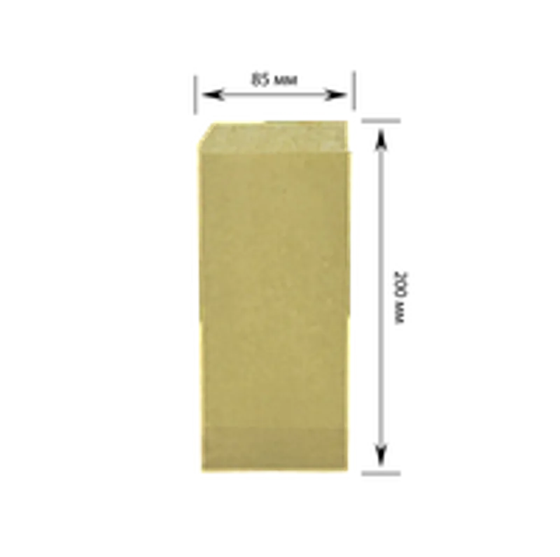 Паперовий пакет куточок крафт 200х85 мм (упаковка 500 шт)